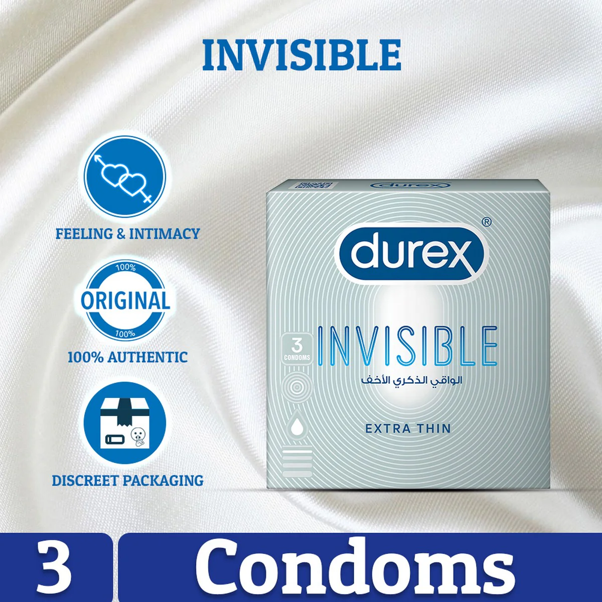 Durex Invisible Condoms Pack Of 3